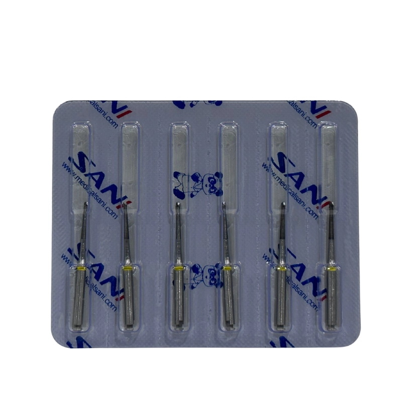 SANI Endo Explorer, kök kanal girişlerini lokalize etmek ve pulpa odası tavanını kaldırmak için özel olarak tasarlanmış Tungsten Karbür frezdir. 31mm uzunluğundaki ince gövdesi sayesinde mikroskop altında veya derin kavitelerde net görüş sağlar. Minimal invaziv giriş için idealdir.