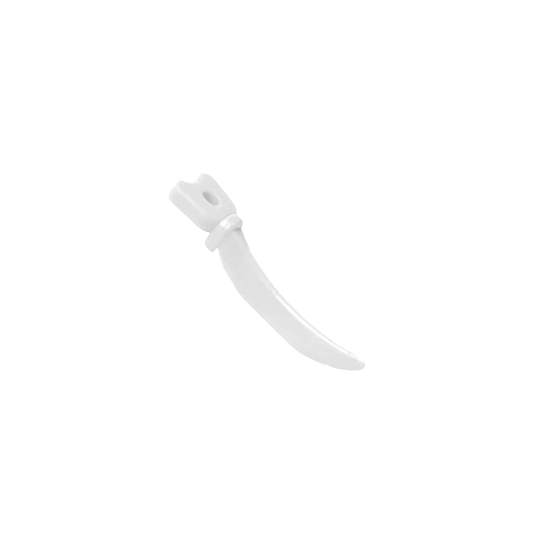 Arka kısmında pin yerleştirme deliği bulunan, geniş arayüzler ve derin kavitelerde güçlü separasyon için tasarlanmış yüksek profilli büyük (Large) boy Golddent GD Anatomic Wedge anatomik plastik diş kaması.