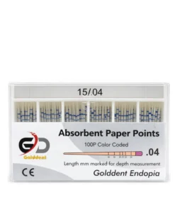Golddent Absorbent Paper Points .04 Taper serisi, döner (rotary) eğe sistemleri ile şekillendirilmiş kanalların kurutulması için özel açılı olarak üretilmiştir. Yüksek emiciliğe sahip saf selüloz yapısı, kanal duvarlarına tam temas ederek nemi hızla uzaklaştırır ve sızdırmaz bir dolum için ideal zemin hazırlar. Lif bırakmayan (lintless), milimetrik işaretli ve boyutsal stabilitesi yüksek bu konlar, klinik güvenliği ve başarıyı artırır