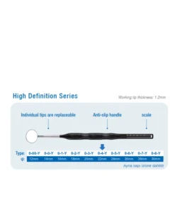 SANI High Definition (HD) Dental Ayna ve Ölçekli Sap 22 mm (O-4-Y)